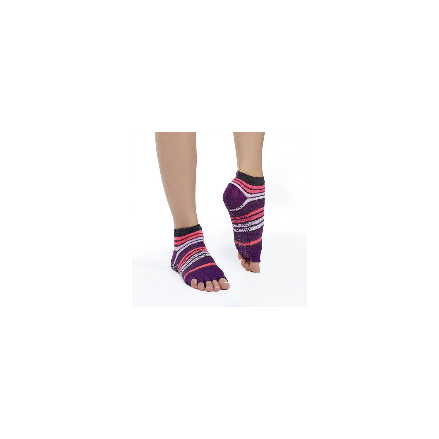 Gaiam - jóga zokni - lábtyű - lila/pink