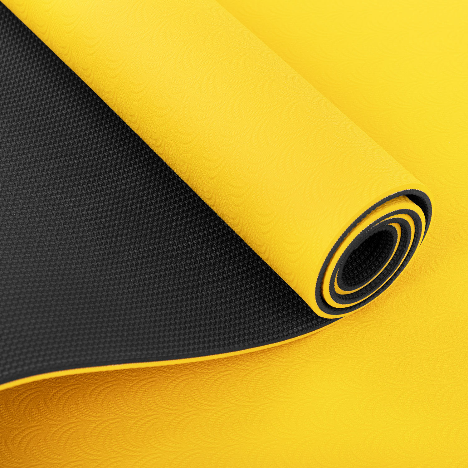 Jógaszőnyeg Lotus Pro, 183 x 60 x 0,6 cm felül sárga/alul sötétszürke