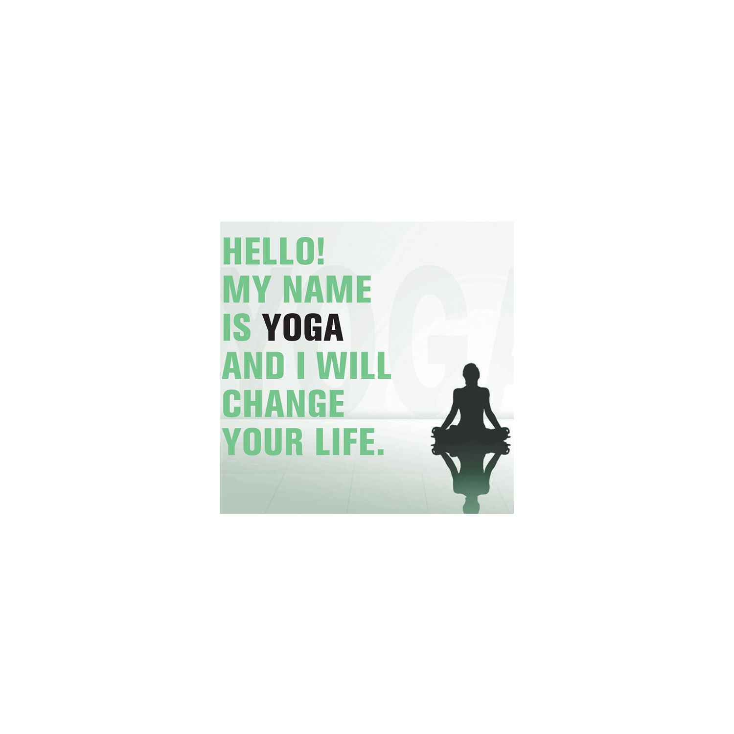 Hűtőmágnes - Hello, My Name is Yoga - zöld