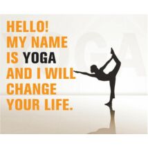 Hűtőmágnes - Hello My name is Yoga - narancs