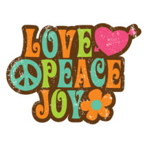 Hűtőmágnes - Love, Peace, Joy