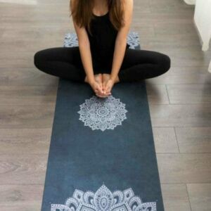Yoga Design Lab Combo matrac, 3,5 mm, Velúr hatású, Mandala Sötétkék