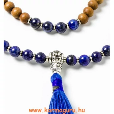Szantál mala, lápisz lazuli, bojtos