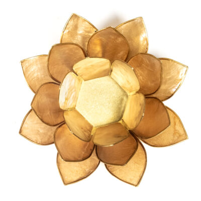 Mécsestartó Lótuszvirág 13,5 cm - bézs arany szegéllyel