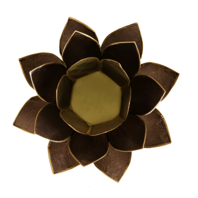 Mécsestartó Lótuszvirág 13,5 cm -fekete, arany szegéllyel