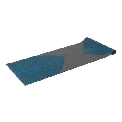 Jógaszőnyeg Leela Kollekció, 183x60cm, 4,5 mm PVC szürke, Nagy Levél mintával, 2 színű