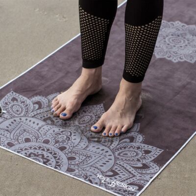 Yoga Design Lab, csúszásmentes törölköző,  premium hot yoga towel, Mandala Black