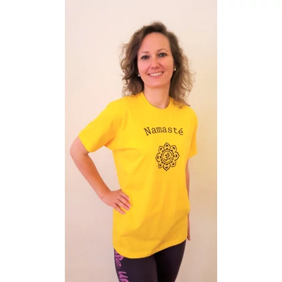 Póló: Namasté - mandala sárga - unisex