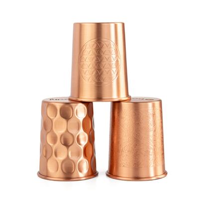 Réz poharak - 2 db 250 ml, gyémánt minta
