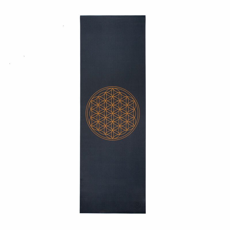 Bodhi Leela jógaszőnyeg - az élet virága - sötétszürke - 4,5 MM 