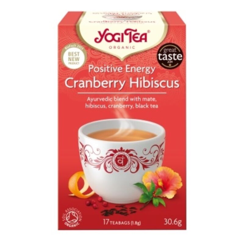 Yogi tea - Positive Energy - Cranberry Hibiscus - Vörösáfonya - hibiszkusz - Pozitív energia tea, bio