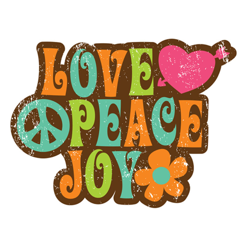 Hűtőmágnes - Love, Peace, Joy (szeretet, béke, öröm)